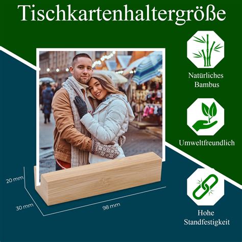 10 Stück Holz Fotohalter Kartenhalter aus Bambus sind funktional