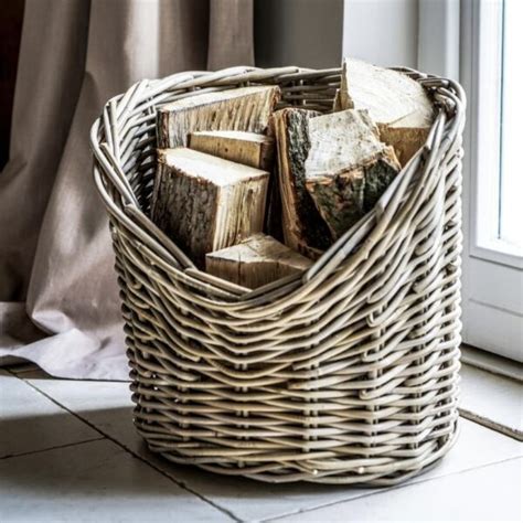 Wicker Log Basket Round