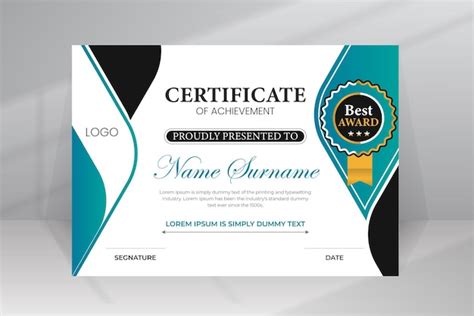 Premium Vector Luxury Elegant Certificate Of Achievement Template