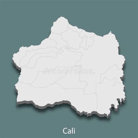 3 D Mapa Isométrico De Cali Es Una Ciudad De Colombia Ilustración Del