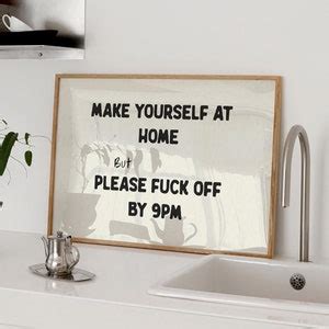 Please Fuck Off By Pm Funny Print Entryway Hallway Wall Art Rude Quote