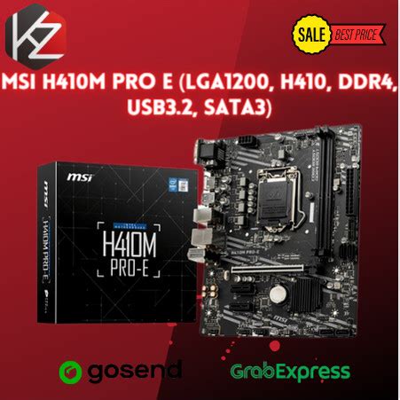 Jual MSI H410M Pro E LGA1200 H410 DDR4 USB3 2 SATA3 Kota