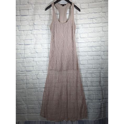 Vintage Victoria S Secret Nude Lace Floor Length Chemise Gown Lingerie Slip M Etsy