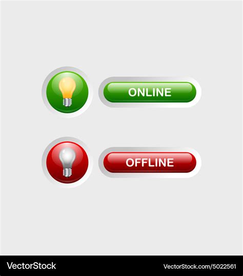 Online and offline buttons Royalty Free Vector Image