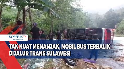 Tak Kuat Menanjak Mobil Bus Terbalik Dijalur Trans Sulawesi Youtube