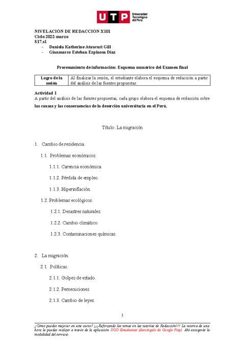 Aa S17 s1 Esquema de redacción material de actividades 2022