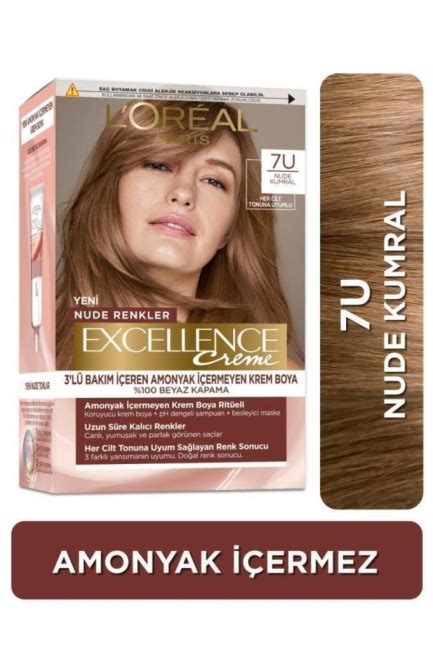 LOréal Paris Excellence Creme Nude Renkler Saç Boyası 7U Nude Kumral L Oreal Paris Satın Al