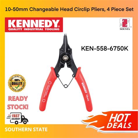 Kennedy 10 50mm Changeable Head Circlip Pliers 4 Piece Set Ken 558