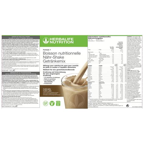 Herbalife Shake Nutrition Label Label Design Ideas