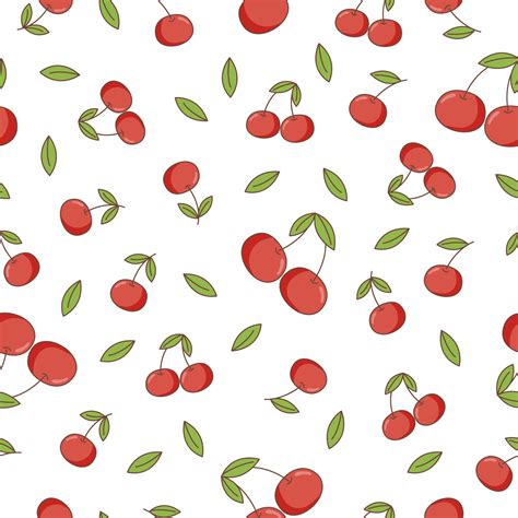 cherry seamless pattern  vector art  vecteezy