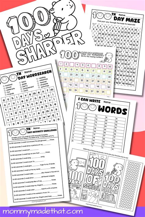 100 Days Of School Printables 100 Days Of School Worksheets And