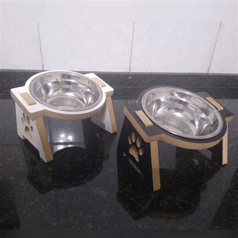 Comedouro Cachorro Gato Elevado Alimentador Pote Inox Ml