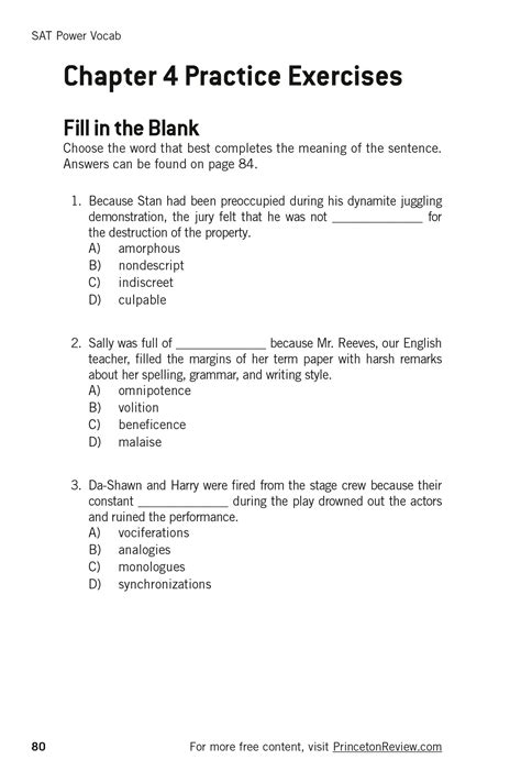 Extended ebook content for SAT Power Vocab, 3rd Edition: Chapter 4