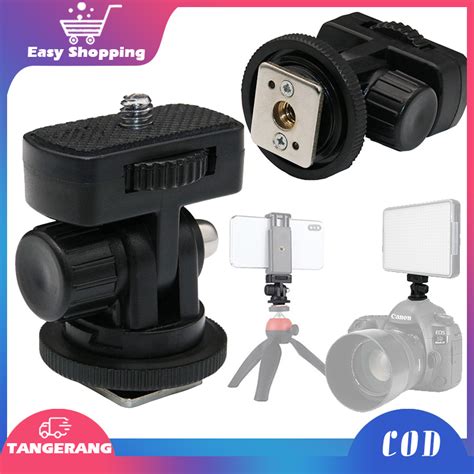 Jual Ball Head Tripod Kamera Hot Shoe Swivel Mount Bracket Adapter