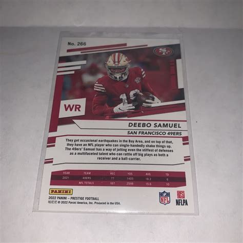 Deebo Samuel Prestige 2022 NFL 49ers Football Card 266 EBay