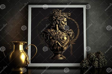 Chronos Greek Mythology God Black Gold Vase by Generative AI Stock ...