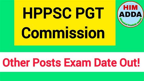 Big News Hppsc Pgt Commission Other Posts Exam Date Out Youtube