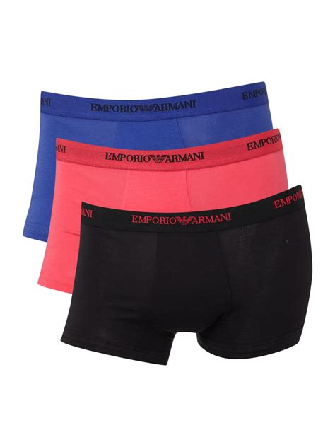 Emporio Armani Pack Of Emporio Logo Trunk Underwear In Black For Men