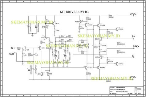 SKEMA DRIVER UVJ B3 TRACING PCB - AUDIO SCHEMATICS COLLECTION