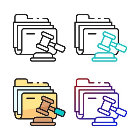 premium vector law document folder icon design   variation color