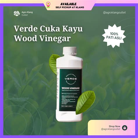 VERDE Wood Vinegar 1L Cuka Kayu Wood 100 Pati Asli Baja Anti Kulat