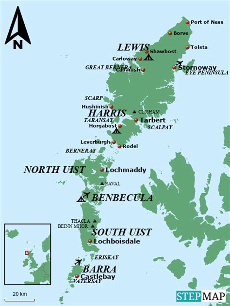 StepMap - Outer Hebrides - Landkarte für Great Britain