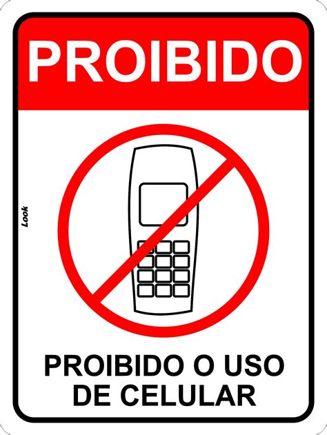 Placa de Sinalização de Aviso Proibido o Uso de Celular Look Placas