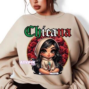 Chicana Latina Png Chicana Png Chibi Style Digital Files Dtf Uvdtf Tumbler Mug T Shirt Png