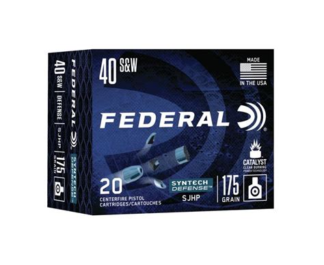 Federal Syntech Defense Brass 40 SW 175 Grain 20 Rounds SJHP C V