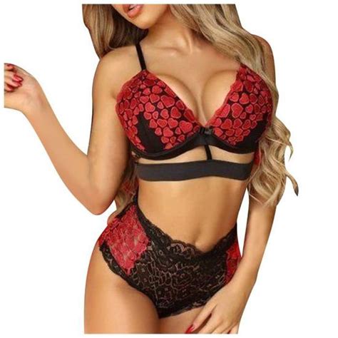 Mesdames Mode Sexy Lingerie Dentelle Creux Exquis Soutien Gorge Short Sous Vêtements Ensemble