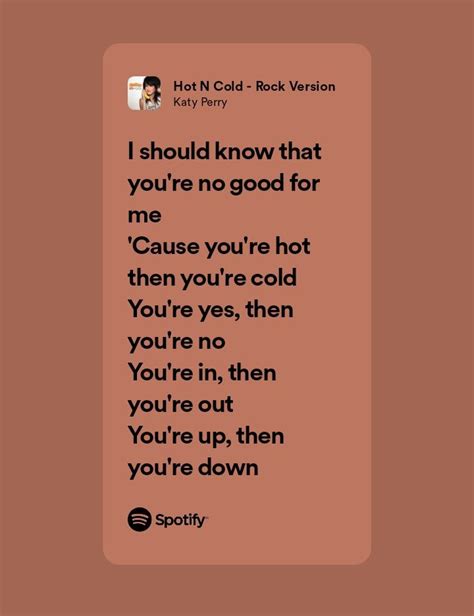 Hot N Cold Katy Perry Lyrics Artofit