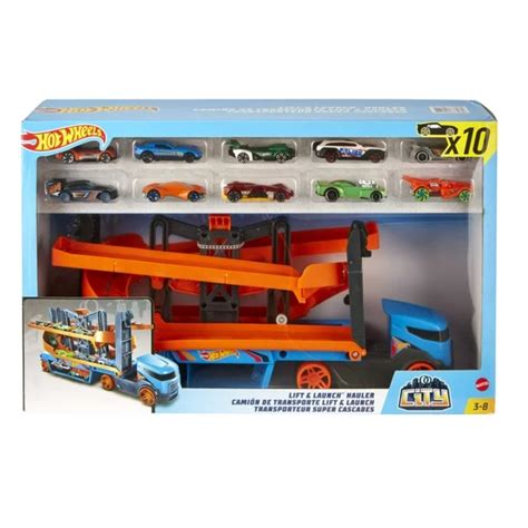 Remolque Mula Pista Hot Wheels Convertible Con Carrros Angelitos A La Moda