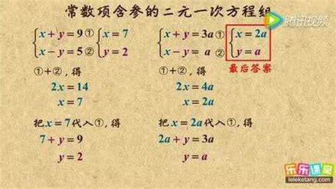 初一数学：解常数项含参的方程组高清1080p在线观看平台腾讯视频