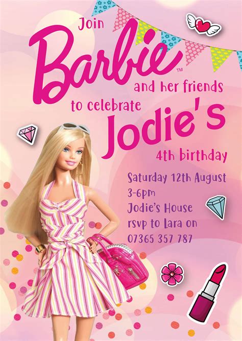 Barbie Party Invitations Free With Just A Few Clicks You Can Easily