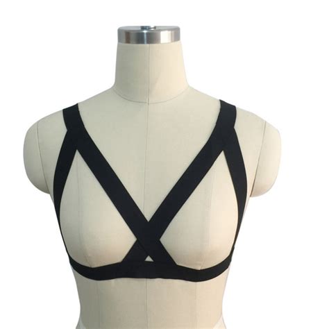 Women Backless Body Harness Sexy Lingerie Cupless Cage Bra Black Elastic Temptation Honeymoon