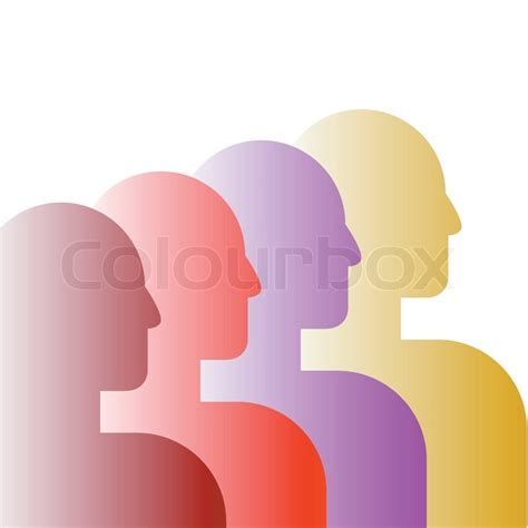 Simple Color Silhouettes Of People On Stock Vector Colourbox