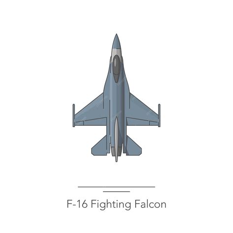 Premium Vector | F16 Fighting Falcon outline colorful icon Isolated