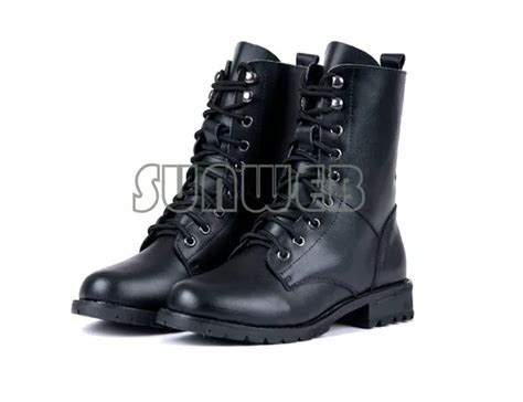 Fashion Women S Pu Leather Cool Black Punk Military Army Knight Lace Up