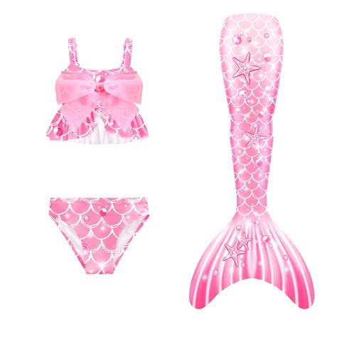 Piece Girls Swimsuit Bathing Suits Tale Bikini Fish Tail Set Summer Beach Bathing Suit For