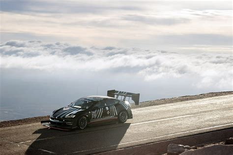 Tesla Model S Plaid Race Car Dark Helmet On Pikes Peak