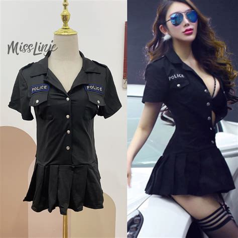 Jual Baju Lingerie Cosplay Kostum Polisi Sexy Police Spandek Muat Size