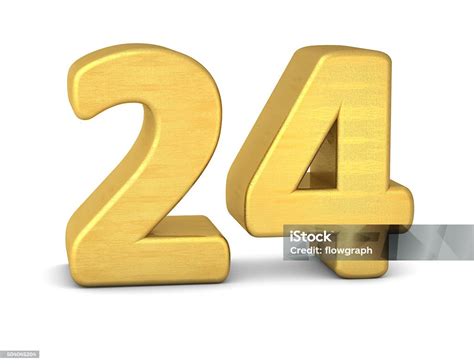 3 D Oro Número 24 Foto de stock y más banco de imágenes de Número 24
