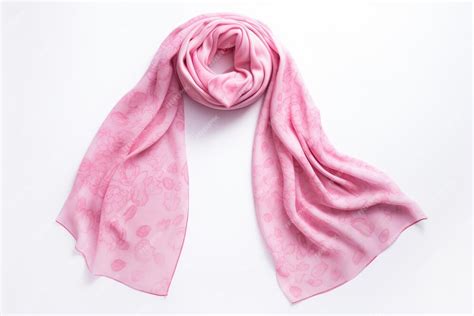 Premium Photo Pink Print Scarf Isolated On White Background