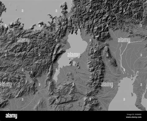 Shiga Prefecture Of Japan Bilevel Elevation Map With Lakes And Rivers