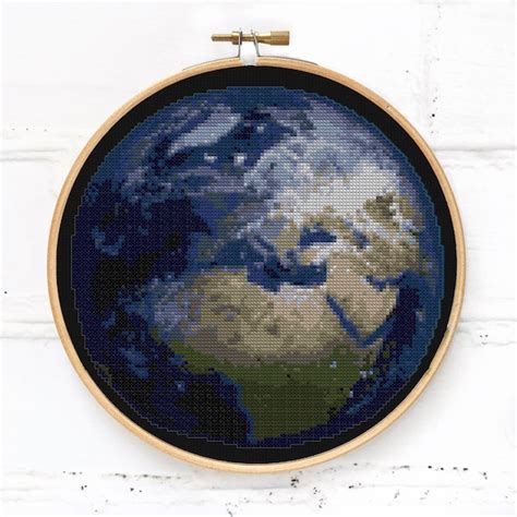 World Map Cross Stitch Chart Space Etsy