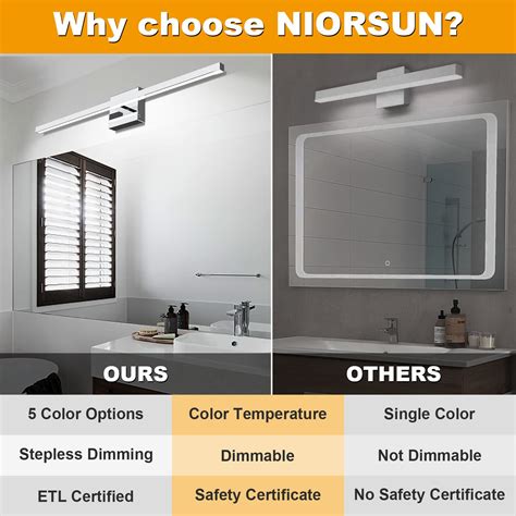 Niorsun Inch Modern Bathroom Vanity Light Dimmable Cct Lm W