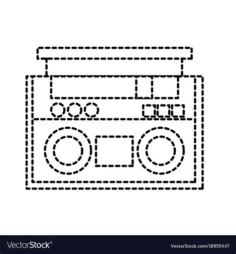 dotted shape radio object technology  listen vector image