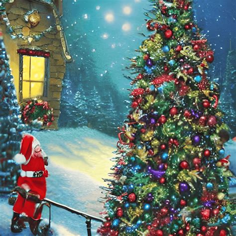 Thomas Kinkade Christmas Tree · Creative Fabrica