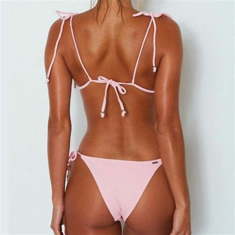 Women Push Up Padded Bikini Set Swimwear Strappy Swimsuit Beachwear Bathing Suit Ebay