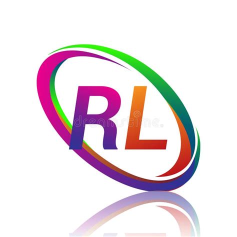 Letter Rl Logotype Design For Company Name Colorful Swoosh Vector Logo